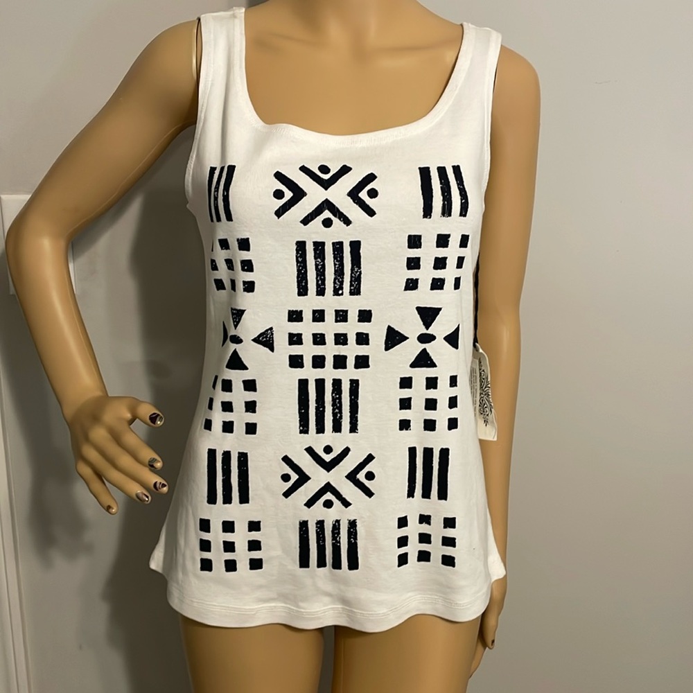 NWT Barbara Lasser Graphic Tank Medium Made in the USA 🇺🇸